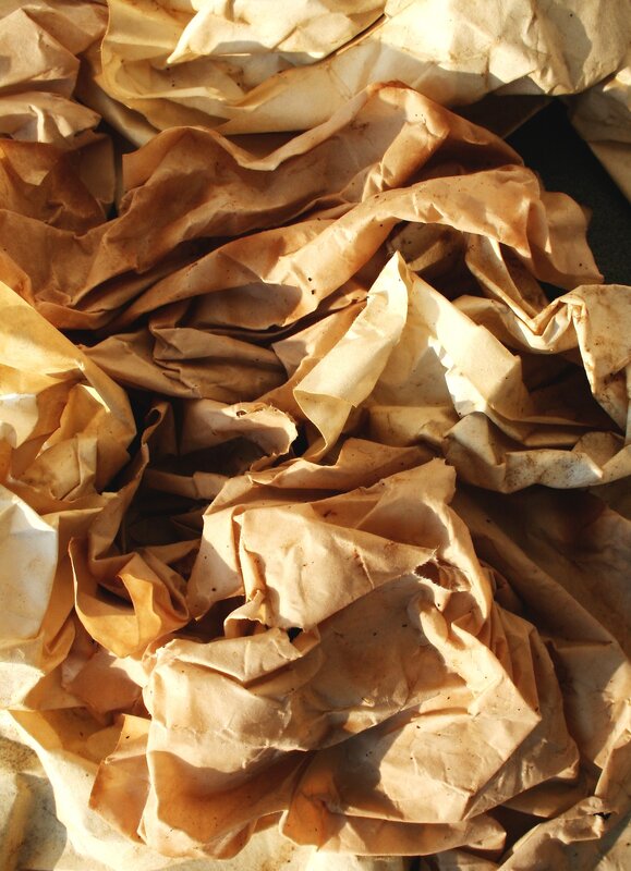 crumpled brown paper