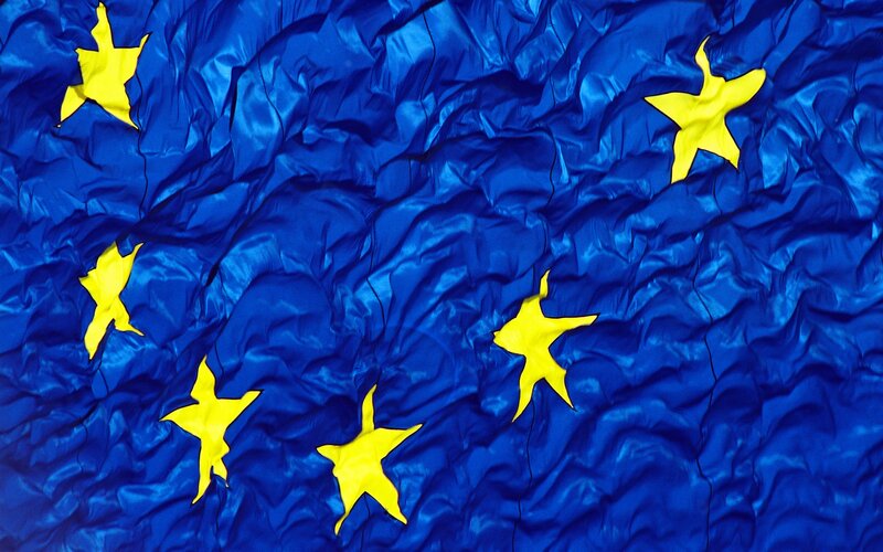 Crumpled EU Flag