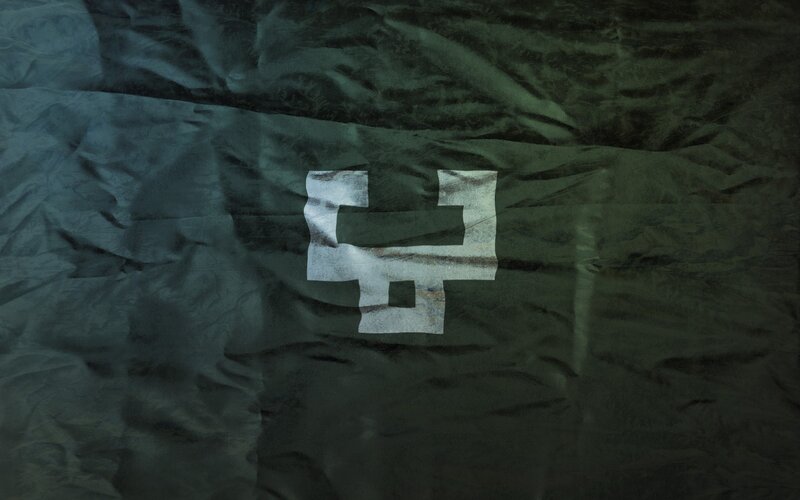 Crumpled Flag with Symbol