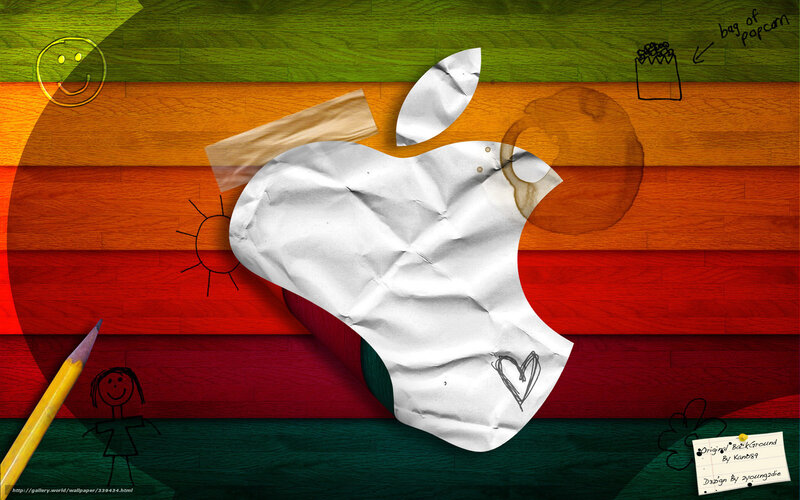 Crumpled Paper Apple