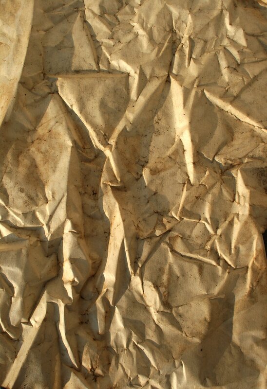 Crumpled Paper Texture — Beige, Neutral, Photograph, Wrinkles, Shadows