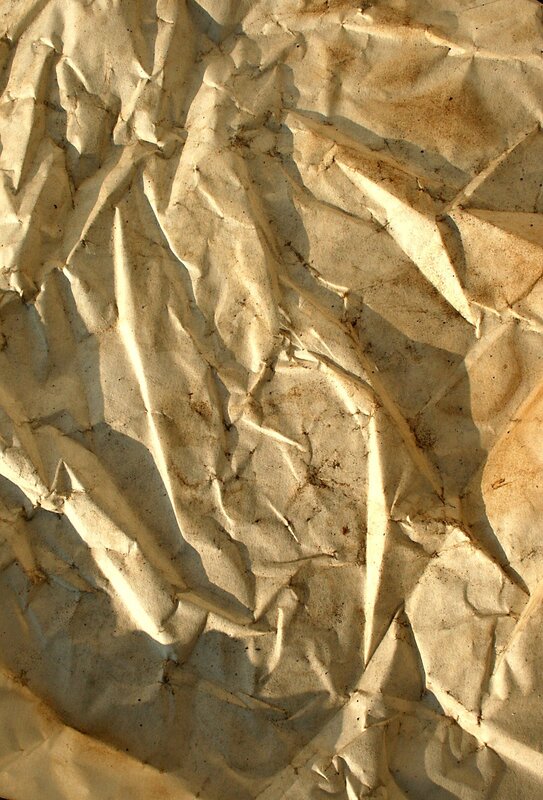 Crumpled Paper Texture — Beige, Textured, Photograph