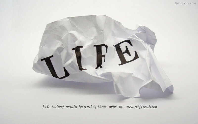 crumpled paper with life text