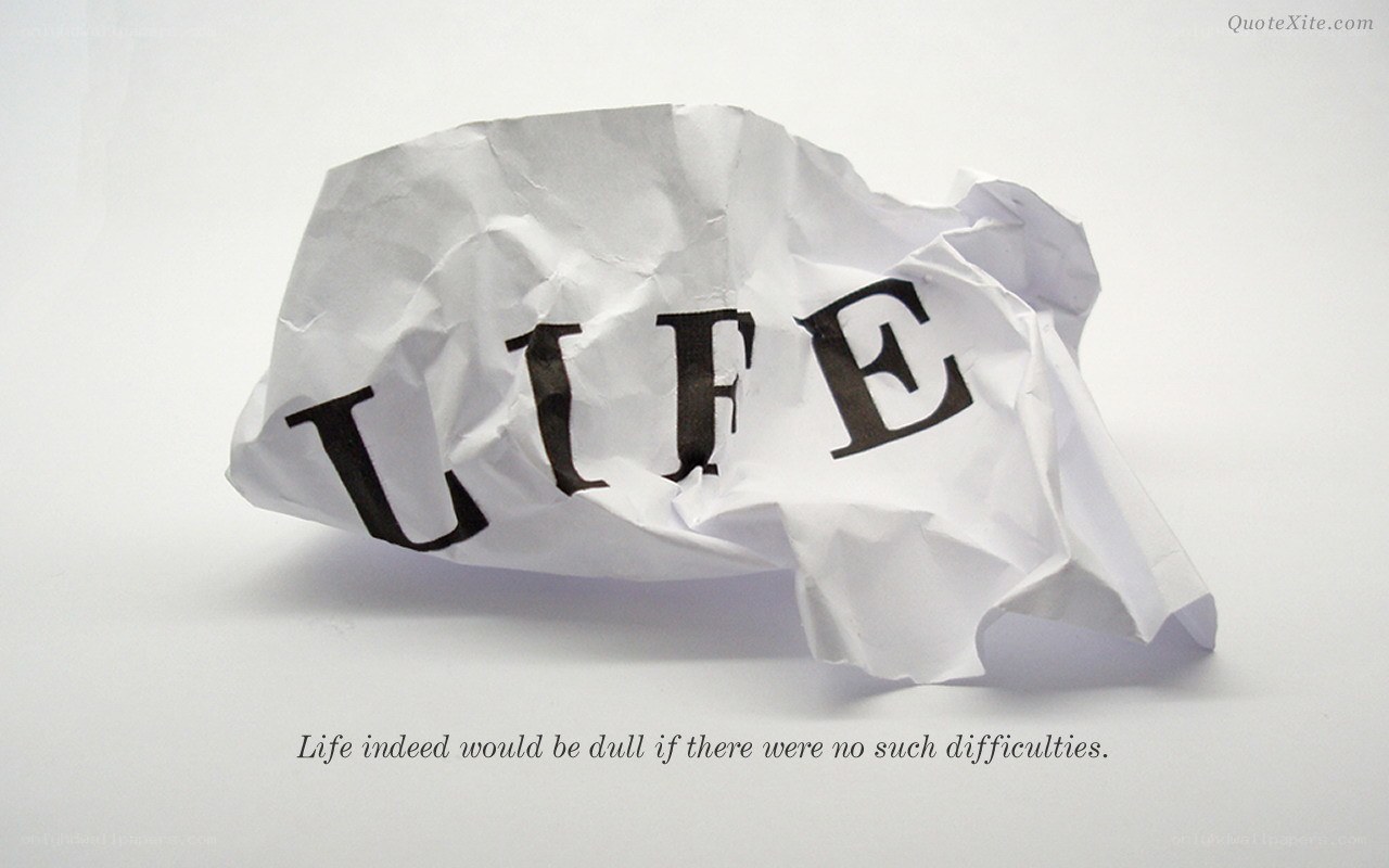 crumpled paper with life text
