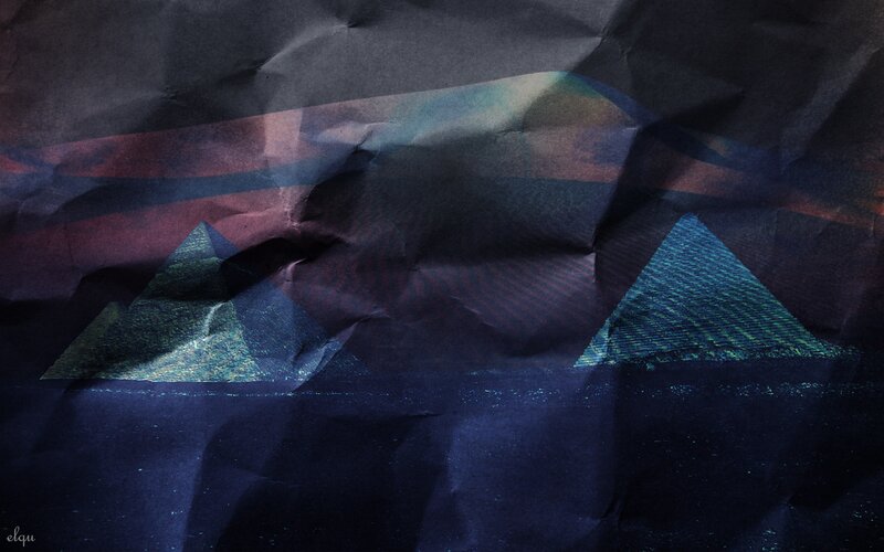 Crumpled Paper with Pyramids
