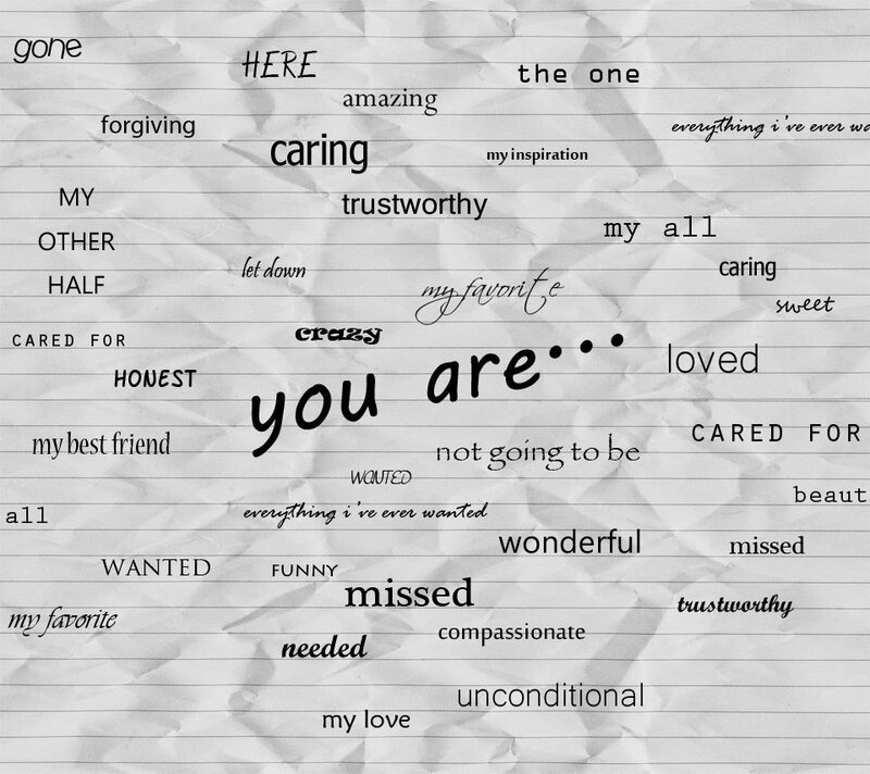 Crumpled Paper with Text — White