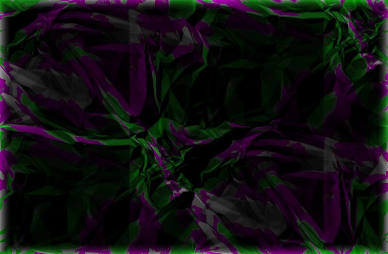 crumpled purple and green fabric