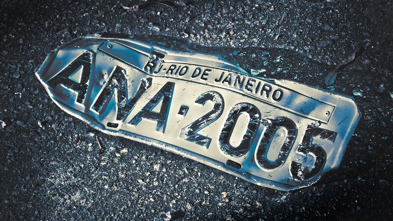 Crushed License Plate — Blue, Dramatic