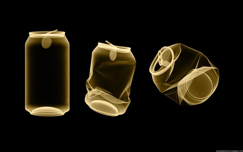 crushed soda cans x-ray