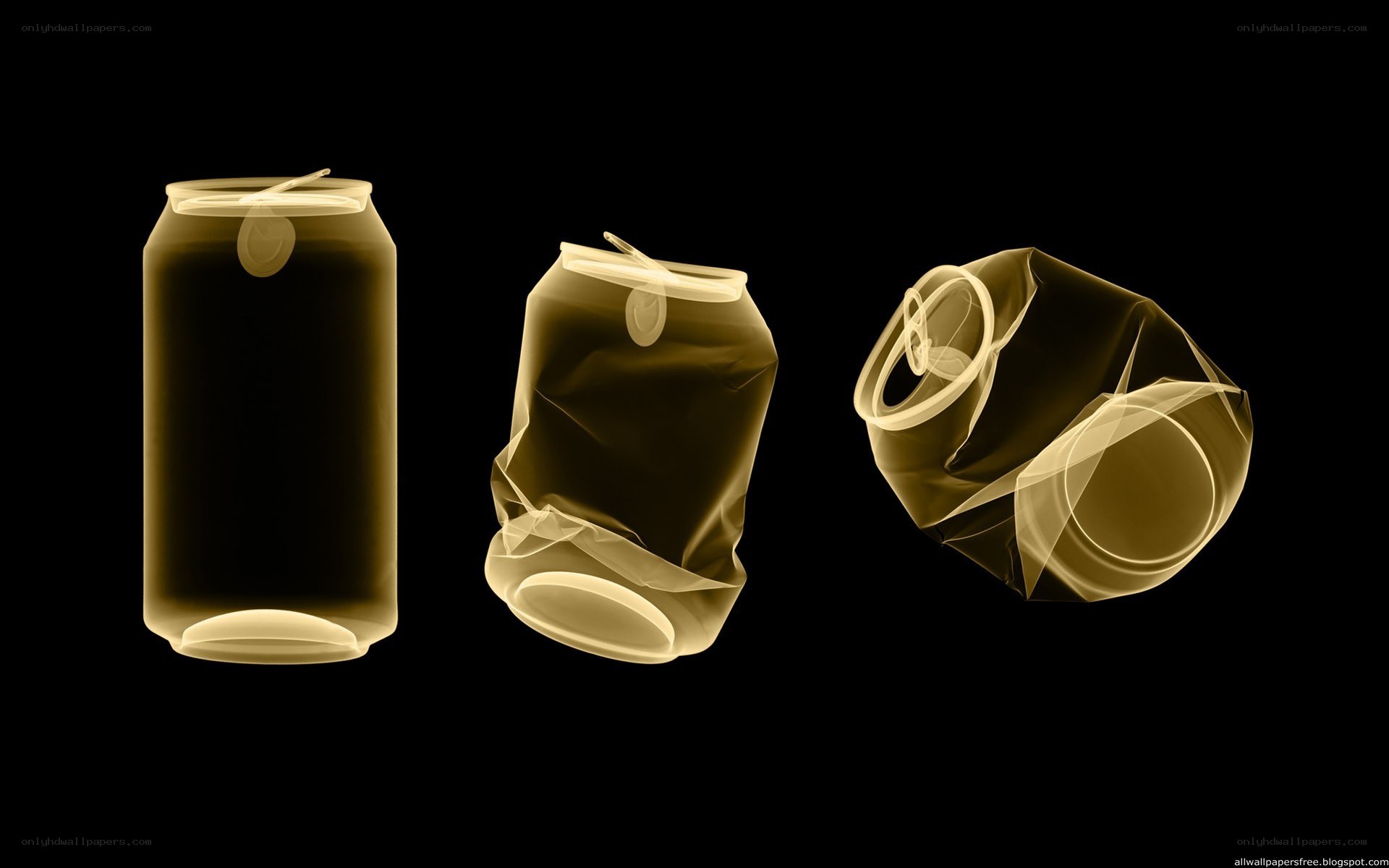 crushed soda cans x-ray