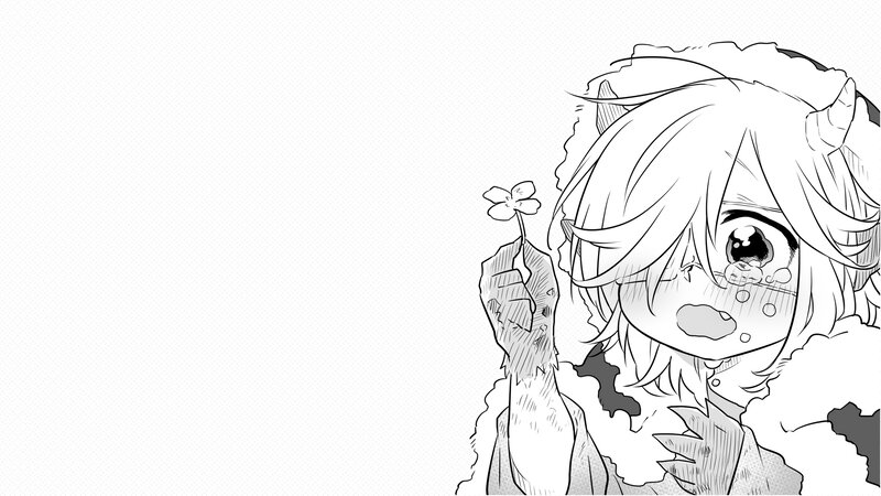 Crying Anime Character — Black