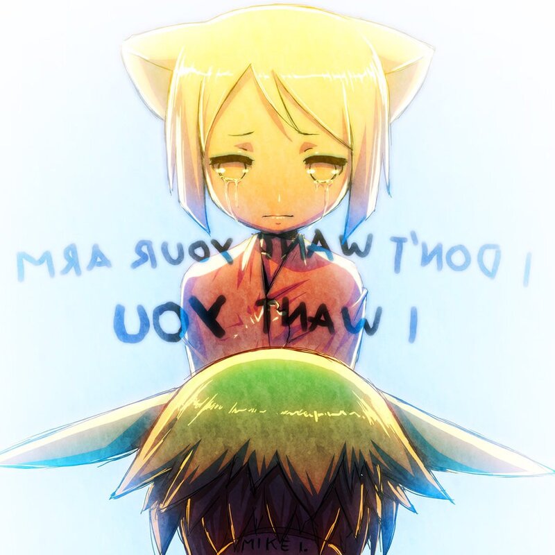 Crying Anime Character — Yellow