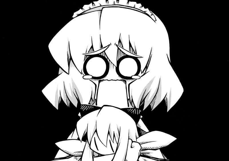 Crying Anime Girl — Black