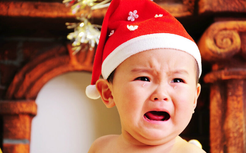 Crying Baby in Hat