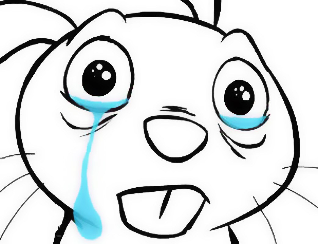 crying cartoon animal face