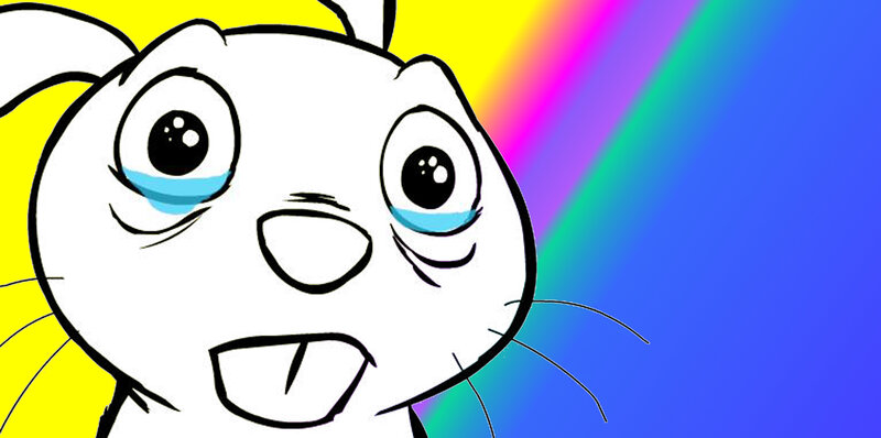 crying cartoon rabbit