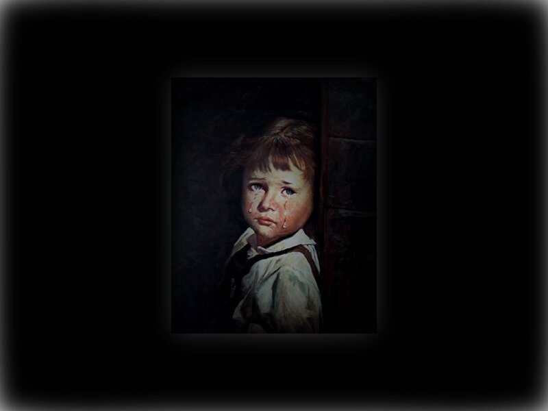 Crying Child in Painting