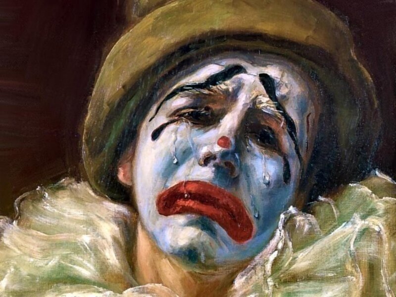 Crying clown portrait