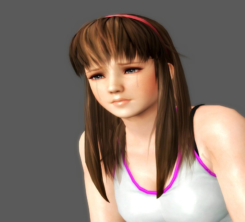 Crying Girl with Brown Hair