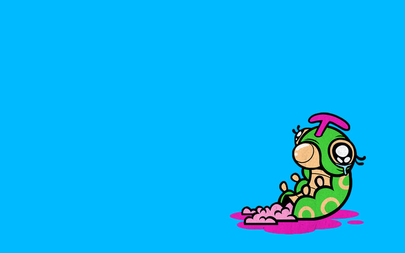 crying green caterpillar