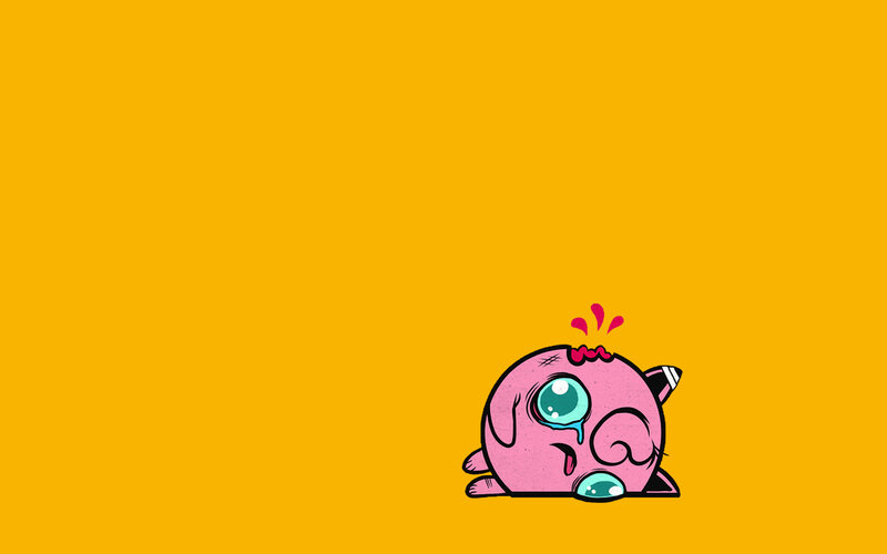 crying pink cartoon character