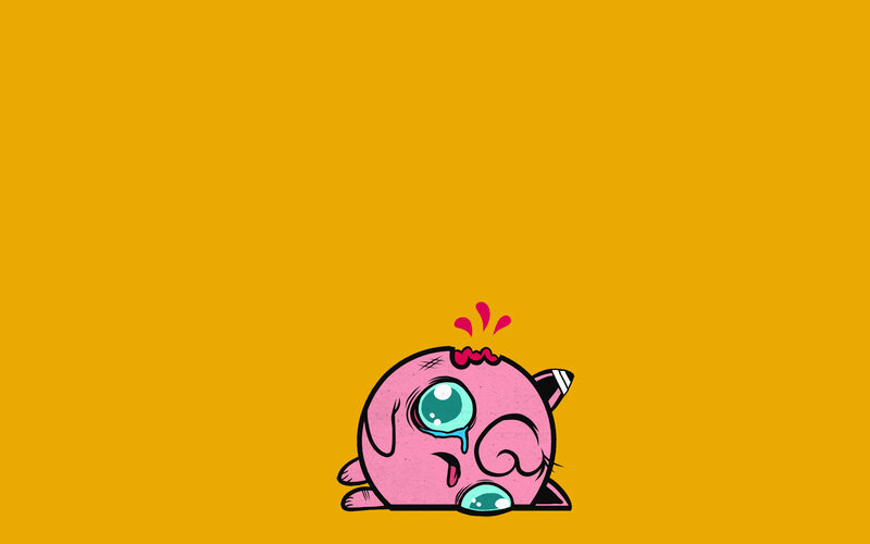 crying pink creature