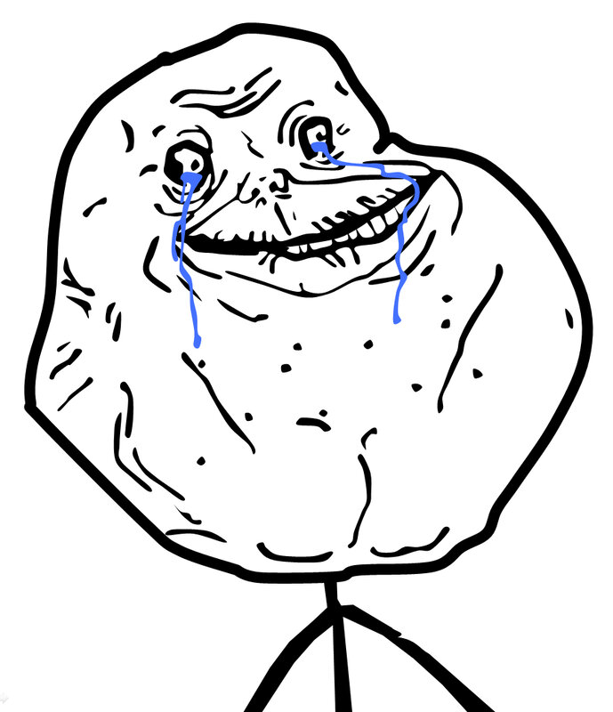 Crying Troll Face — Black