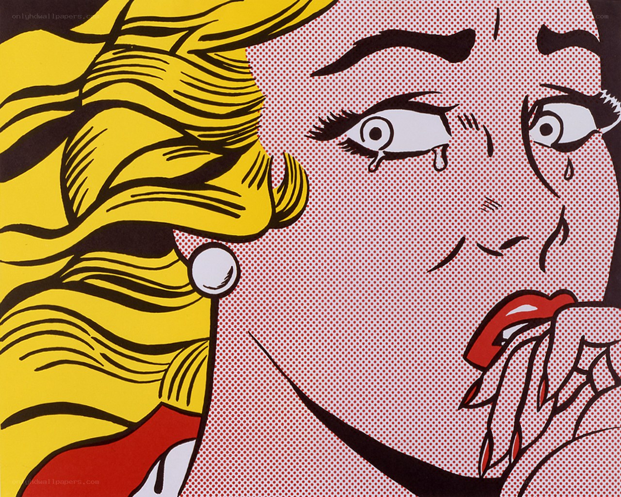 Crying woman pop art