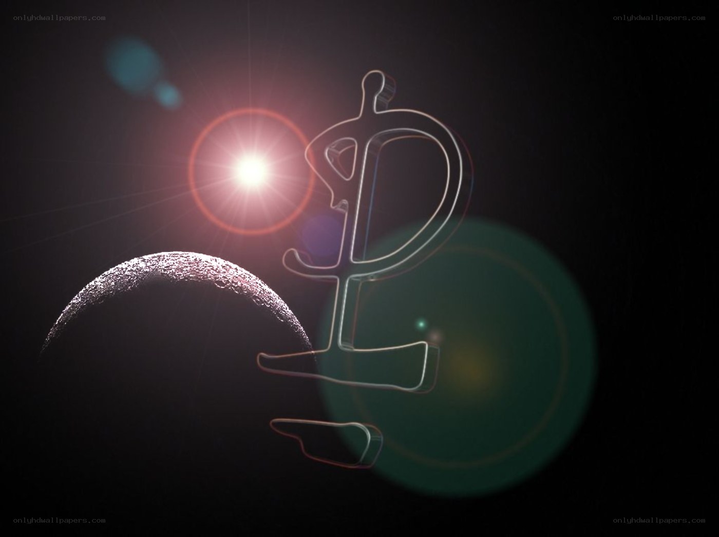 Cryptocurrency symbol in space