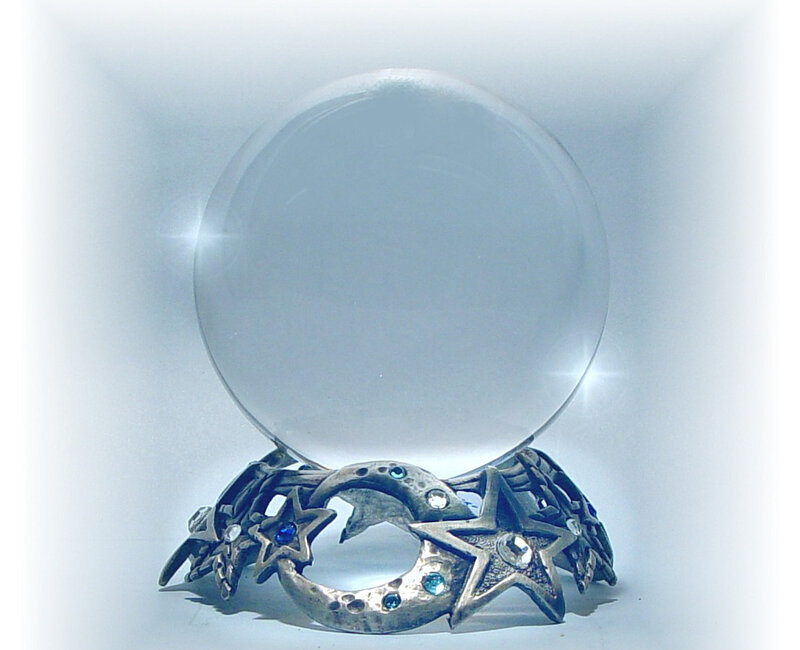 crystal ball on star stand