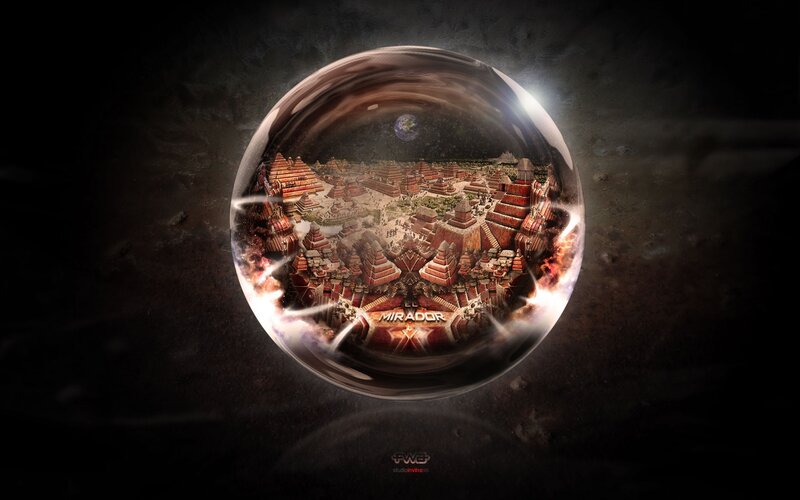Crystal ball with ancient city