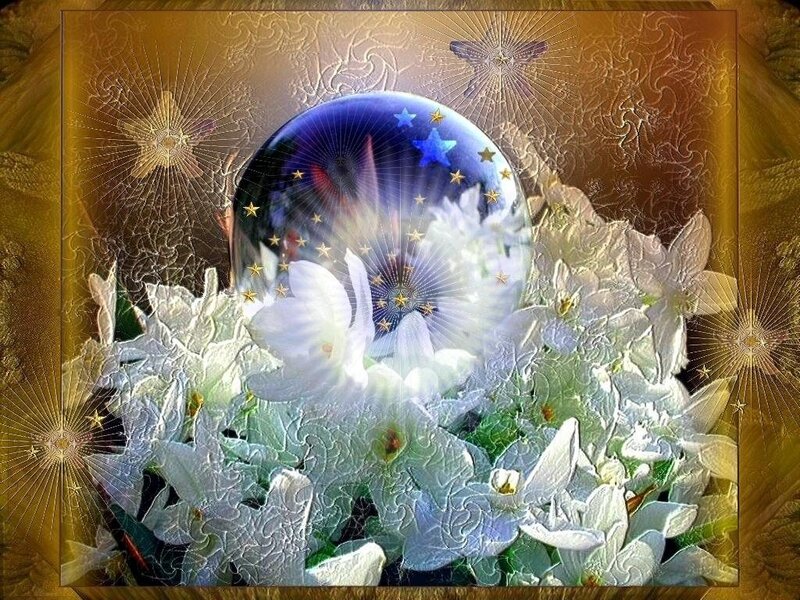 Crystal Ball with Flowers