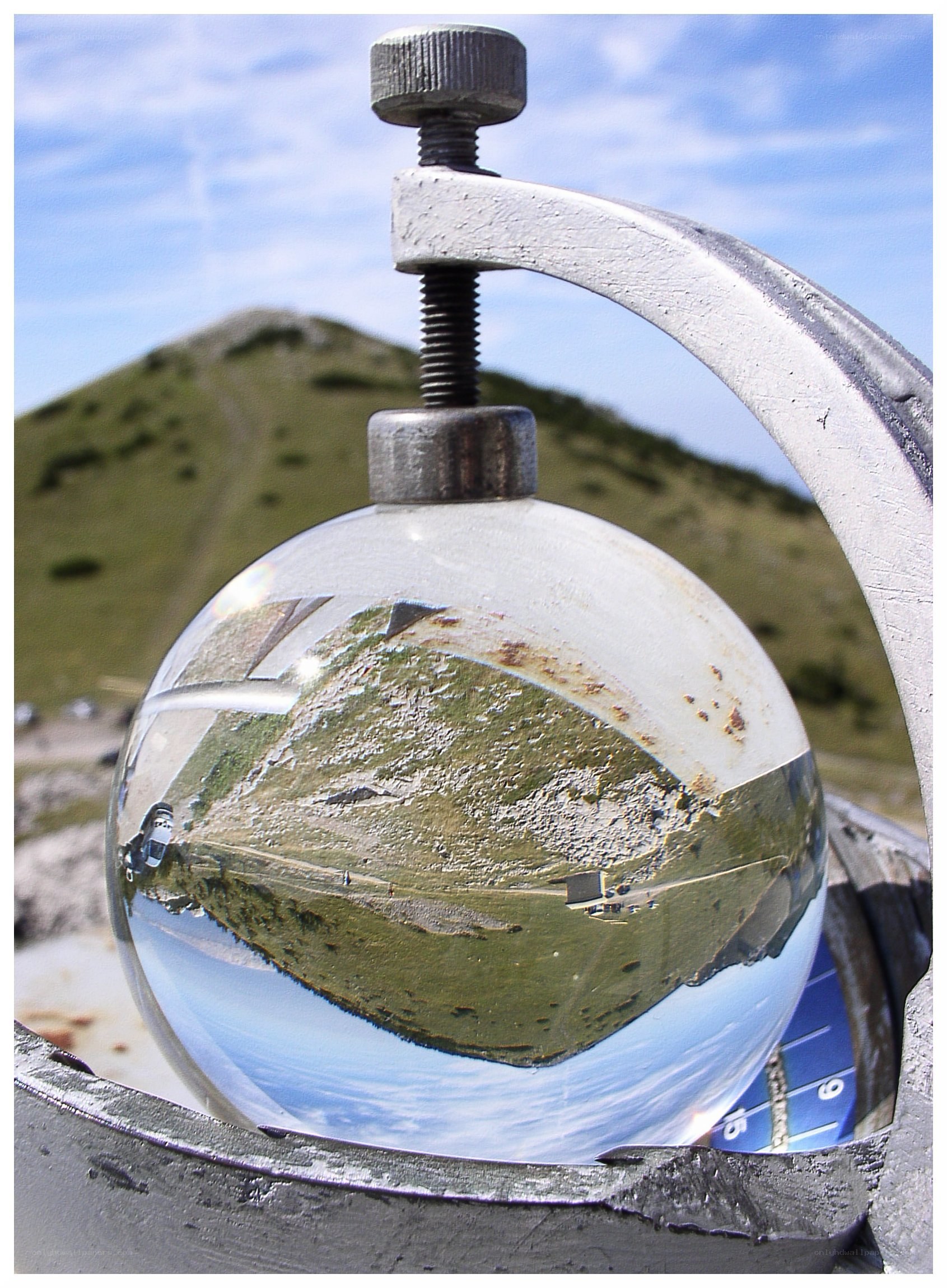 Crystal ball with mountain view