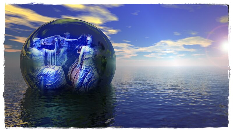 Crystal Ball with Statues