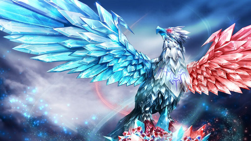 Crystal Bird with Dual Wings — Blue