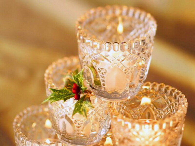 Crystal Candle Holders — Gold
