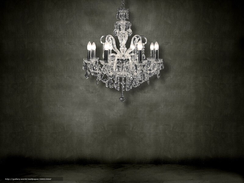 Crystal chandelier on dark wall