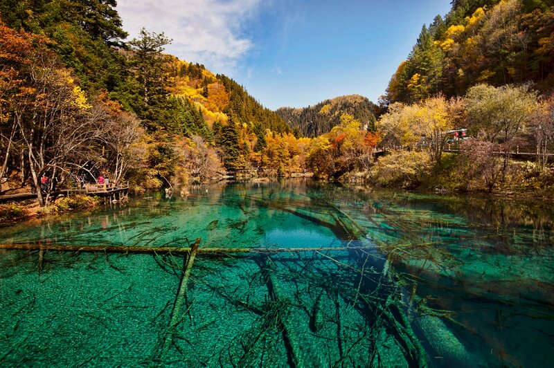 Crystal-clear Lake — Blue, Serene, Autumn