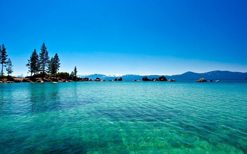 Crystal-clear Lake Water — Blue