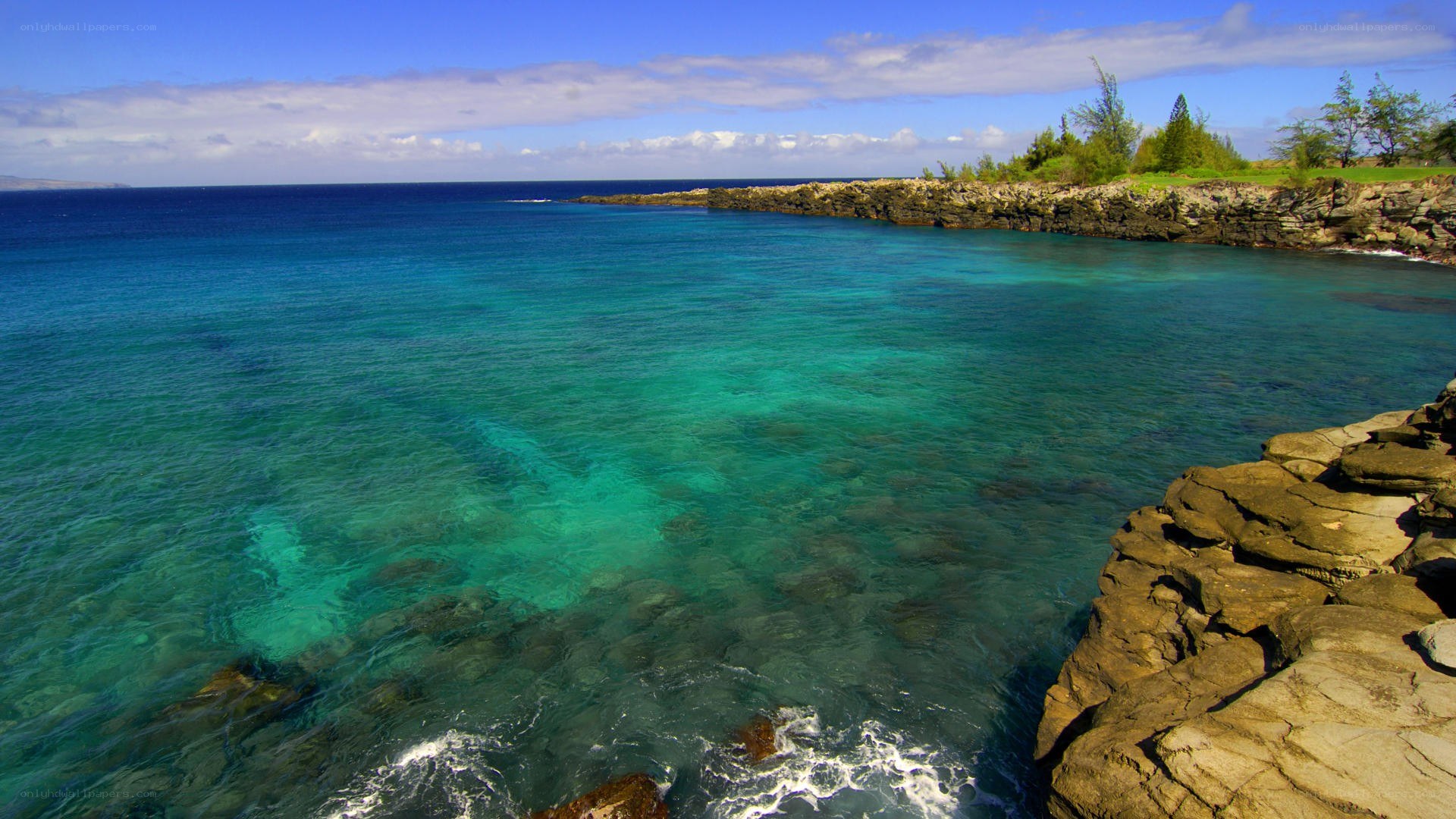 crystal-clear ocean cove