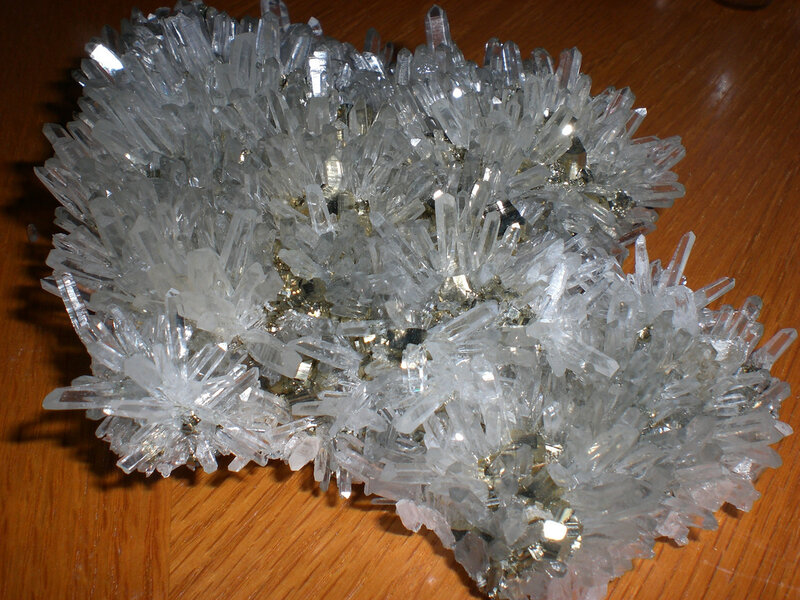 Crystal Cluster on Wood