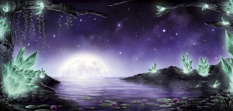 Crystal-covered Lake at Night