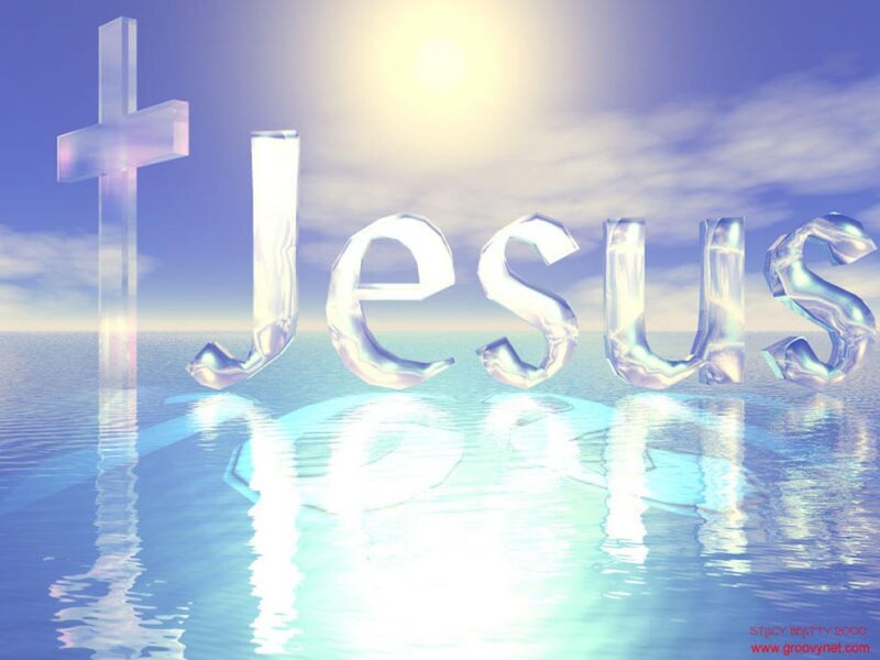 Crystal Cross and Jesus Text
