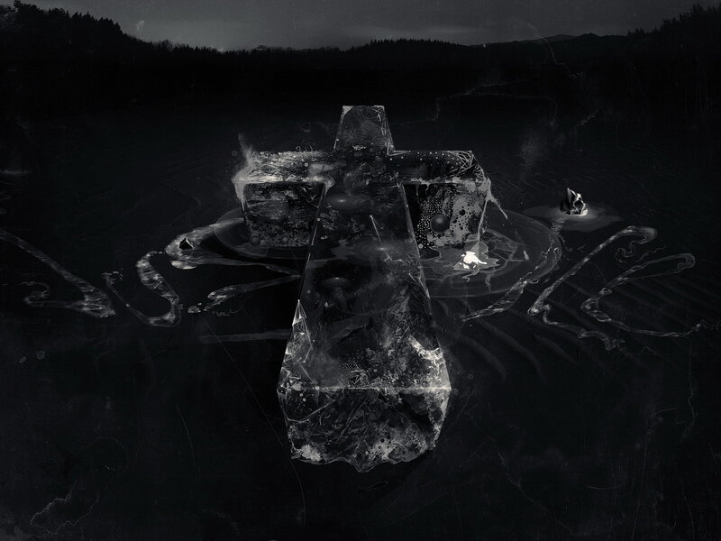 Crystal Cross on Ice
