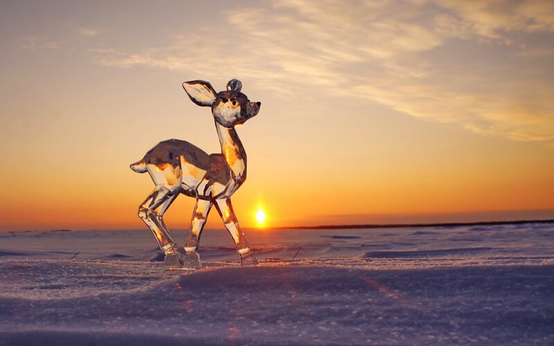 Crystal Deer Figurine