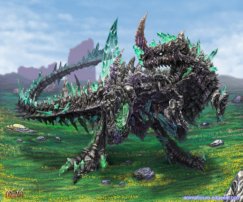 crystal dragon in a field
