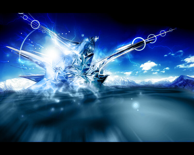 Crystal dragon in stormy landscape