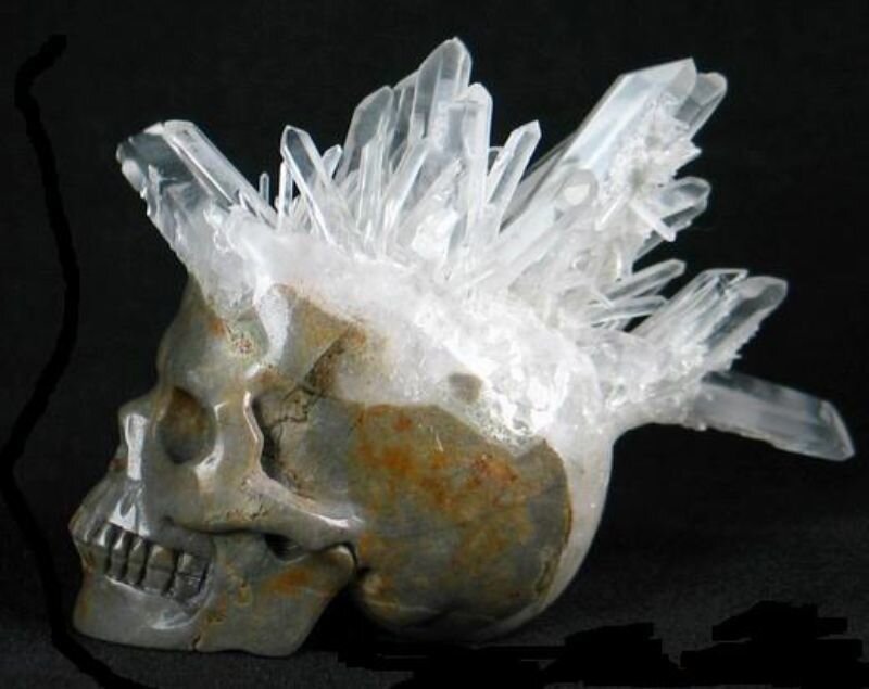 Crystal-encrusted Skull