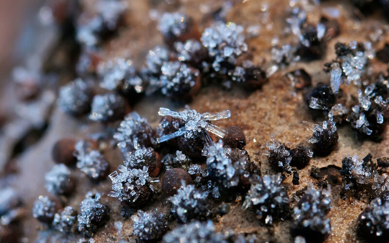 crystal formations on rock
