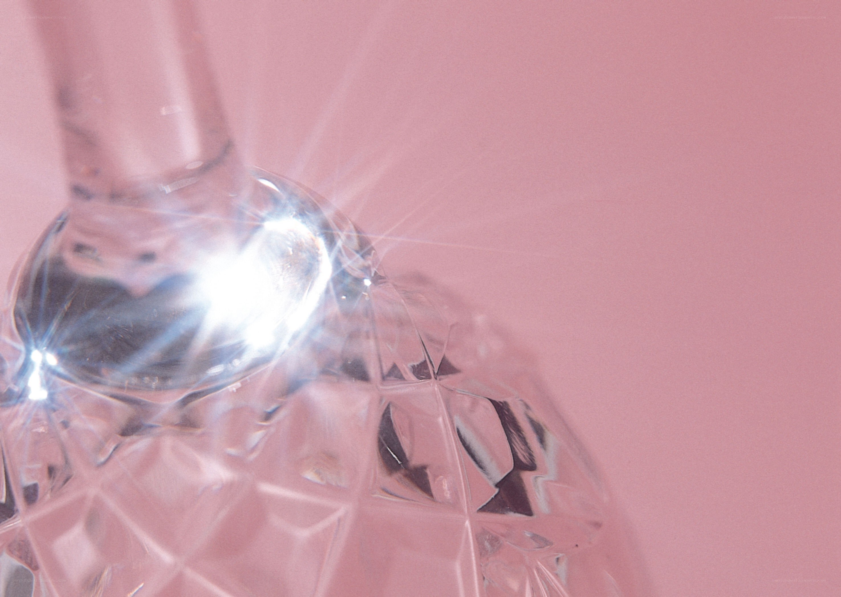 crystal glass with light flare